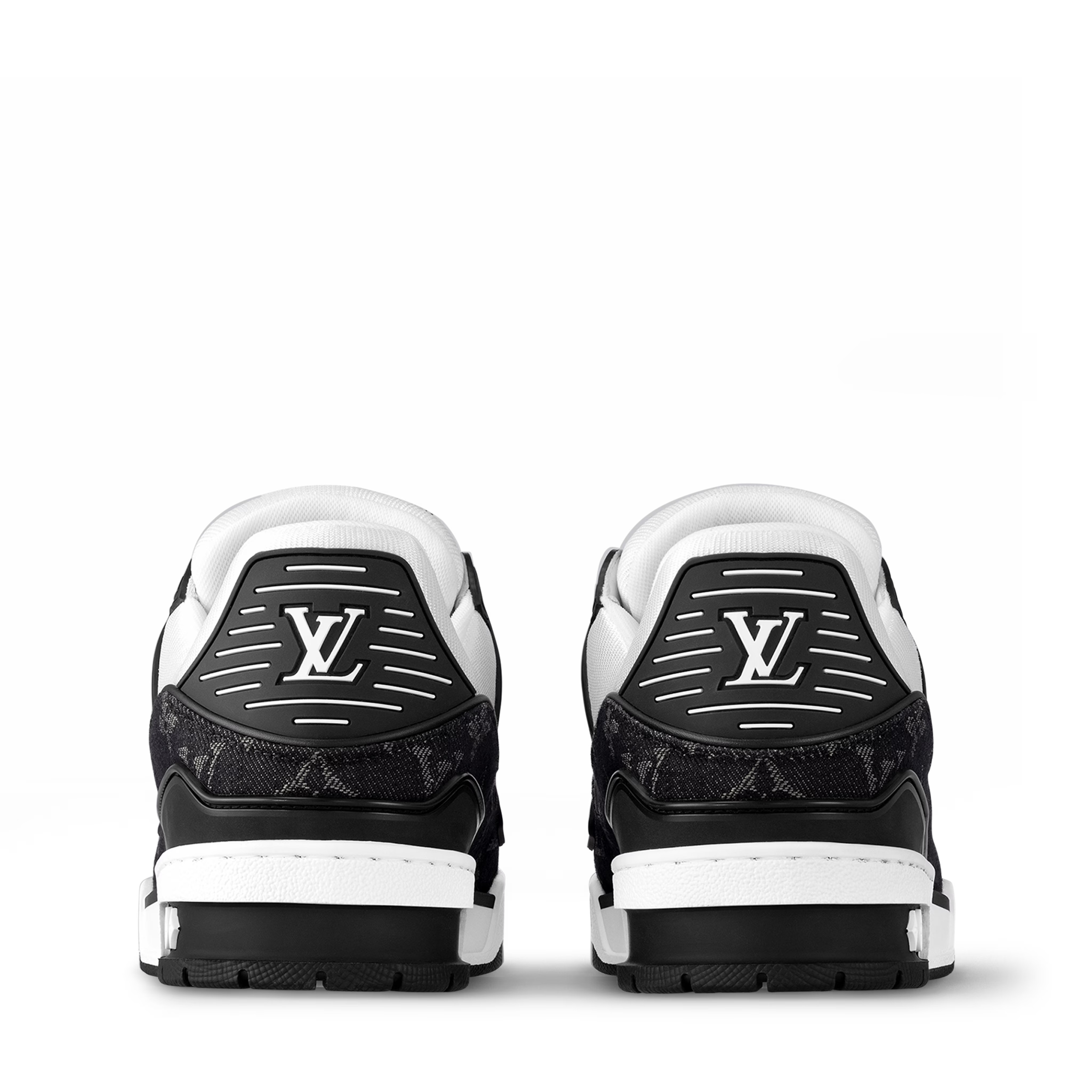 Louis Vuitton LV Trainer Maxi sneaker in black and white monogram denim and leather. - Image 2