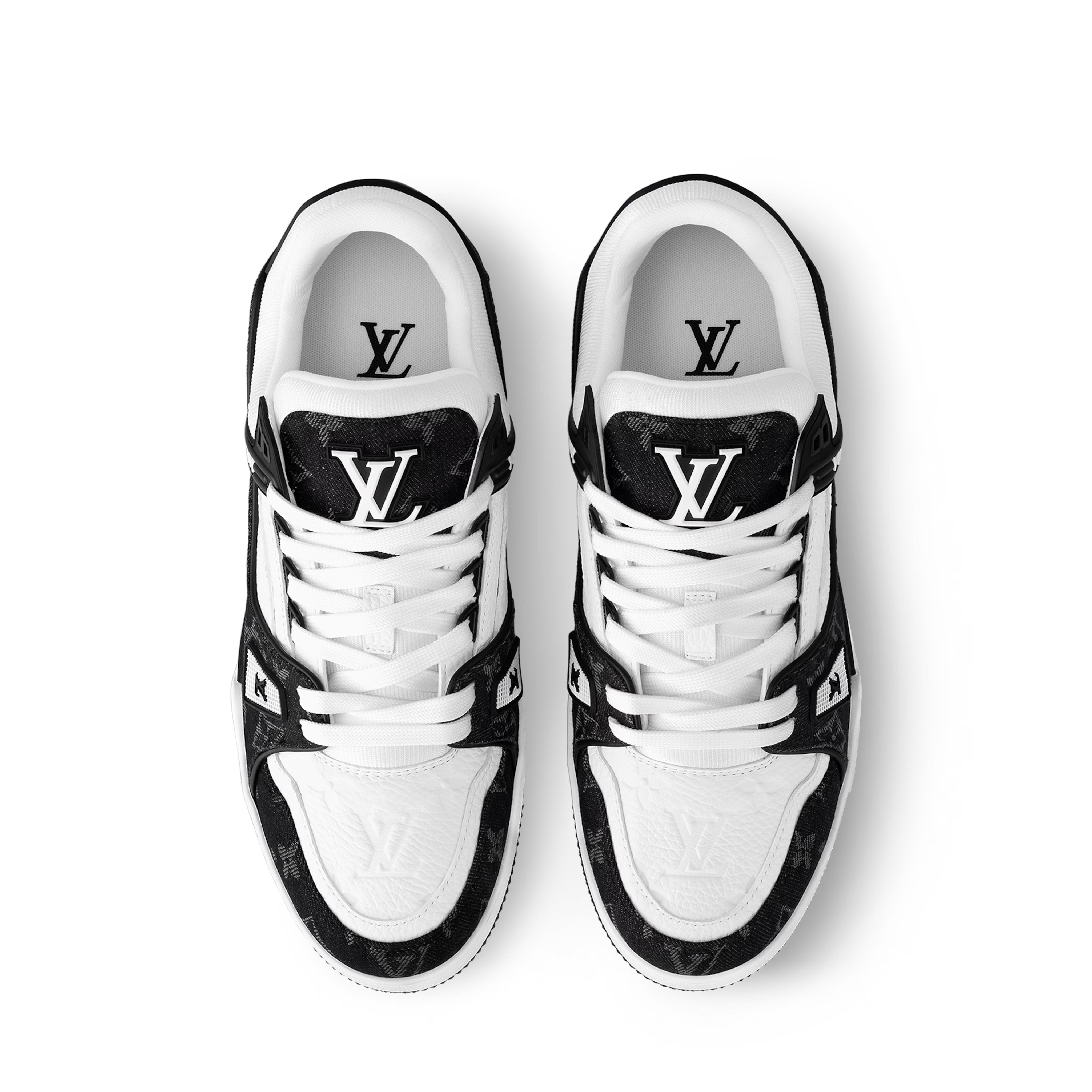 Louis Vuitton LV Trainer Maxi sneaker in black and white monogram denim and leather. - Image 6