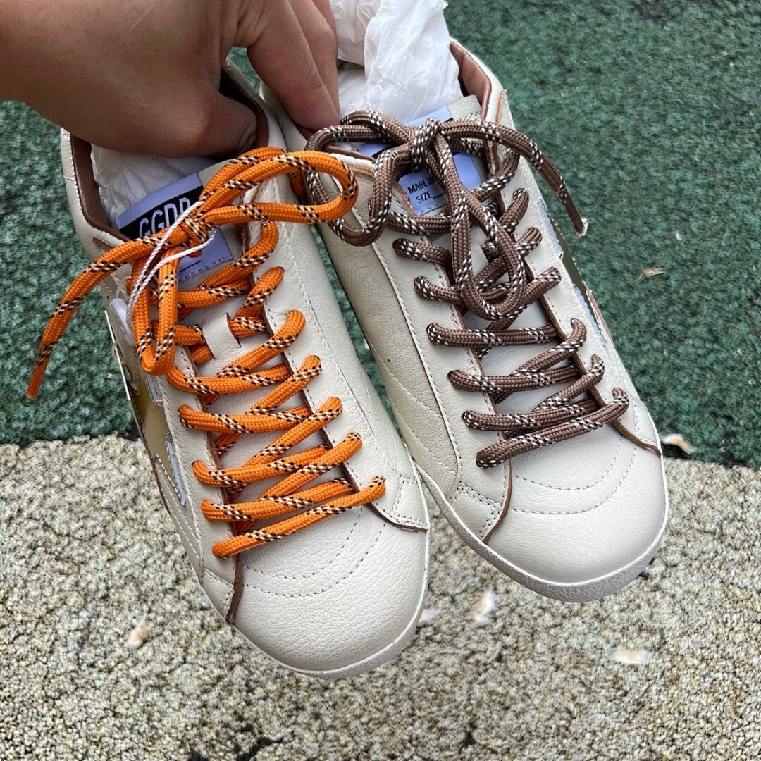 Golden Goose Stardan Sneakers Cream Leather Silver Star Brown Sole - Image 3