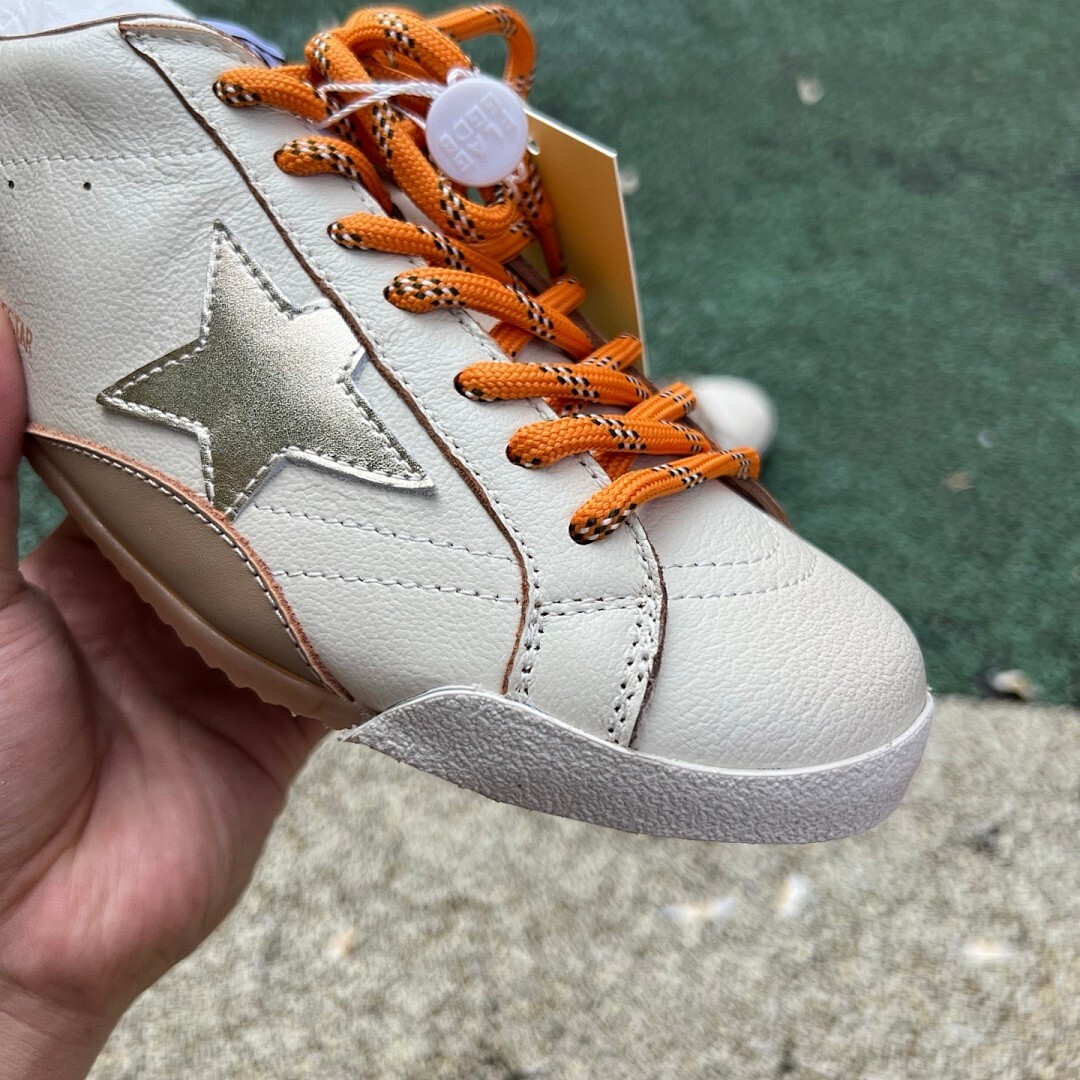 Golden Goose Stardan Sneakers Cream Leather Silver Star Brown Sole - Image 4