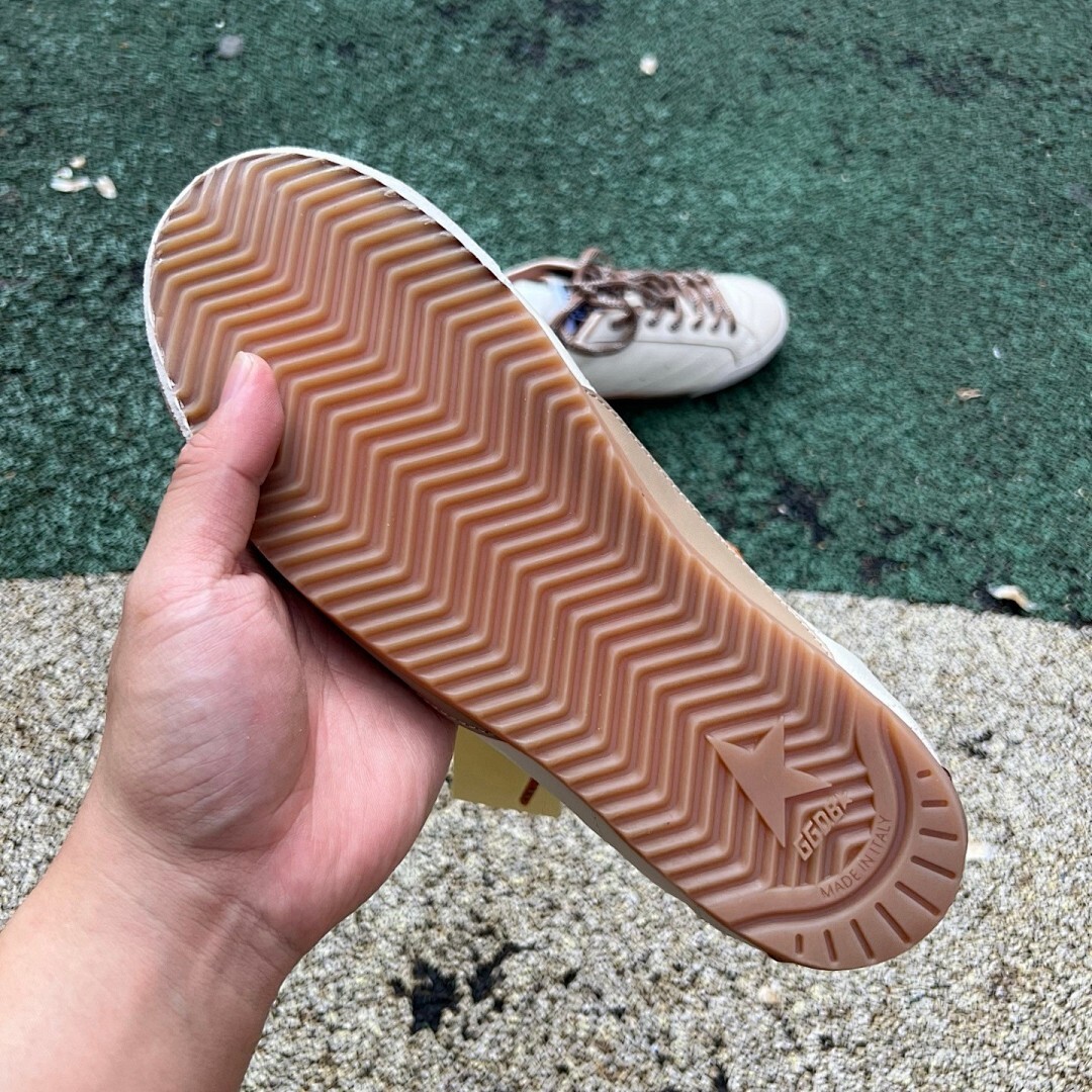 Golden Goose Stardan Sneakers Cream Leather Silver Star Brown Sole - Image 7