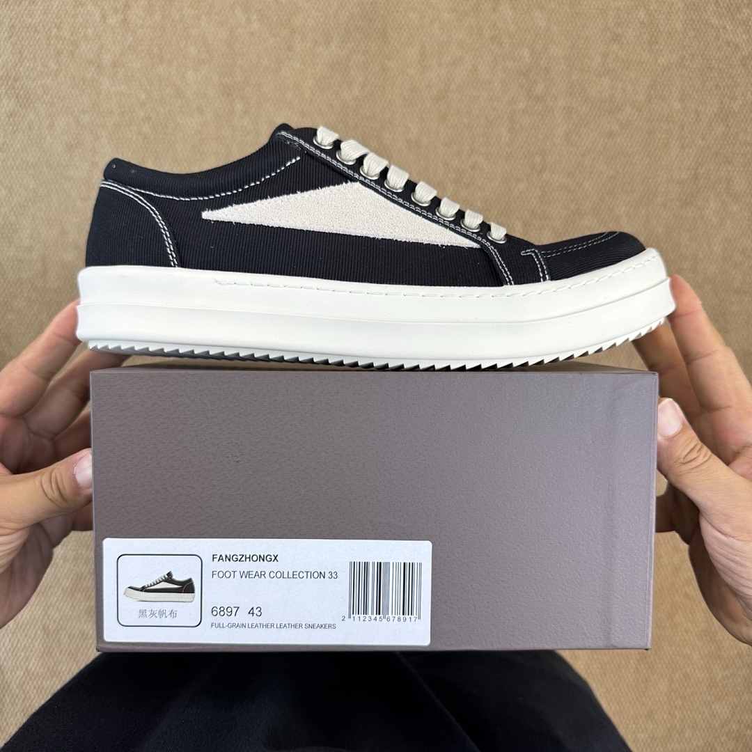 Rick Owens DRKSHDW Low Sneakers Black Milk DU01C6802DQ - Image 3