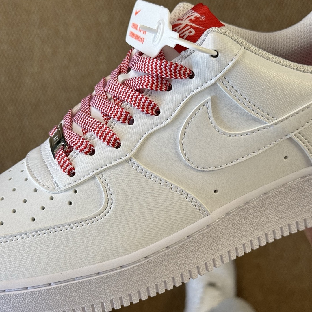 Nike Air Force 1 Low '07 Gingham White University Red FN7793-100 - Image 5