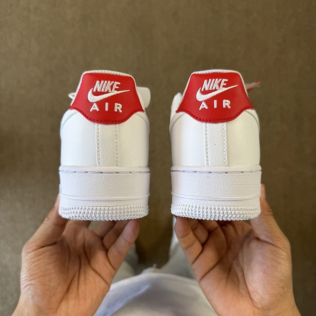 Nike Air Force 1 Low '07 Gingham White University Red FN7793-100 - Image 7