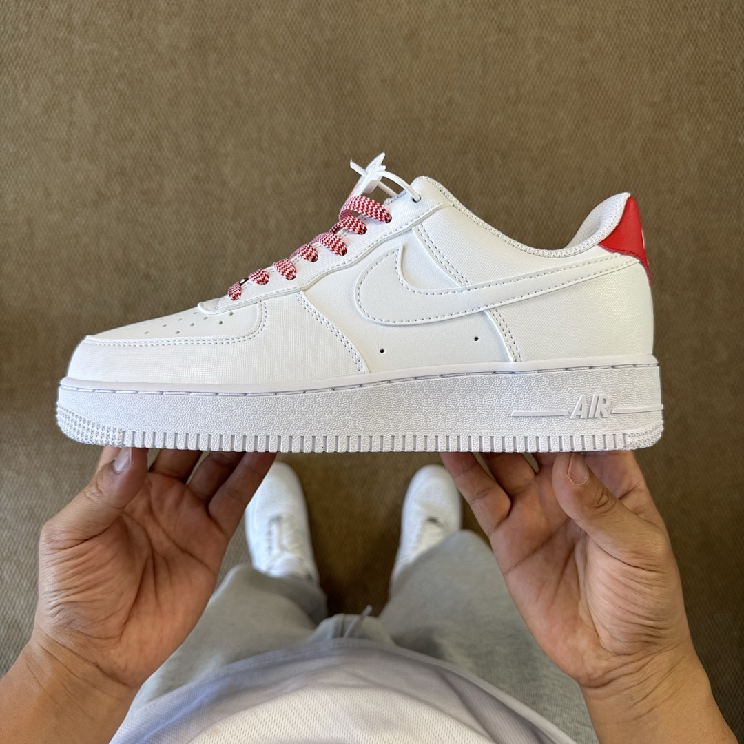 Nike Air Force 1 Low '07 Gingham White University Red FN7793-100 - Image 10