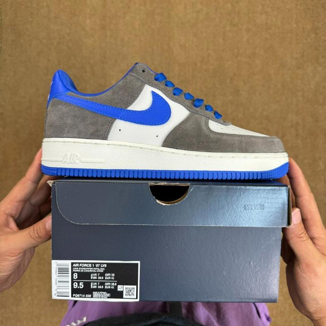 Nike Air Force 1 Low Wolf Grey Game Royal White - Image 3