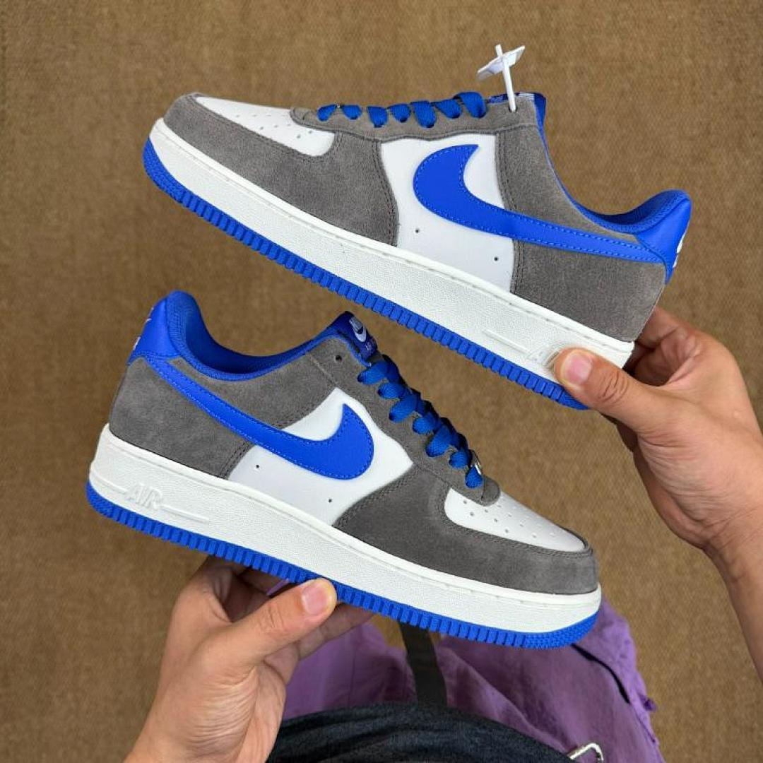 Nike Air Force 1 Low Wolf Grey Game Royal White - Image 4