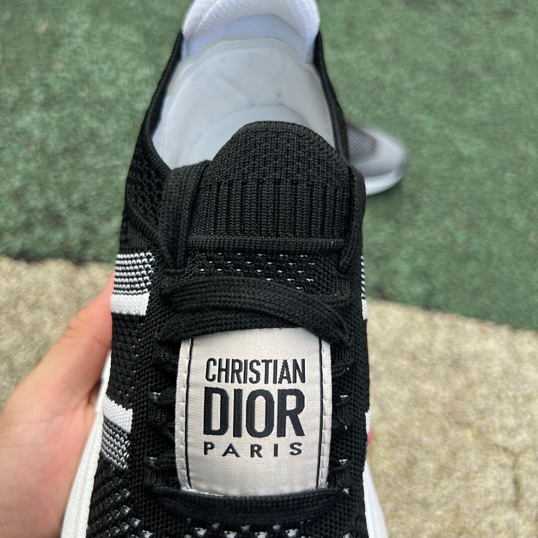 Christian Dior Black White Knitted Trainers - Image 5
