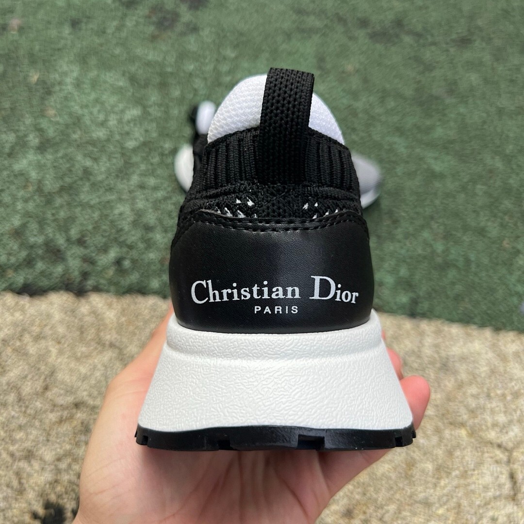 Christian Dior Black White Knitted Trainers - Image 8