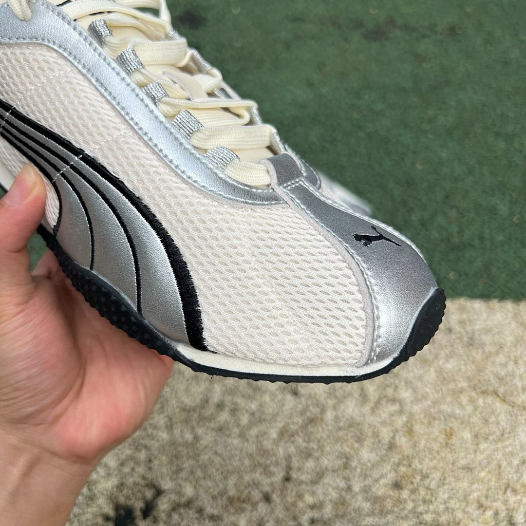 Puma Easy Rider Metallic Silver Cream Trainers - Image 3
