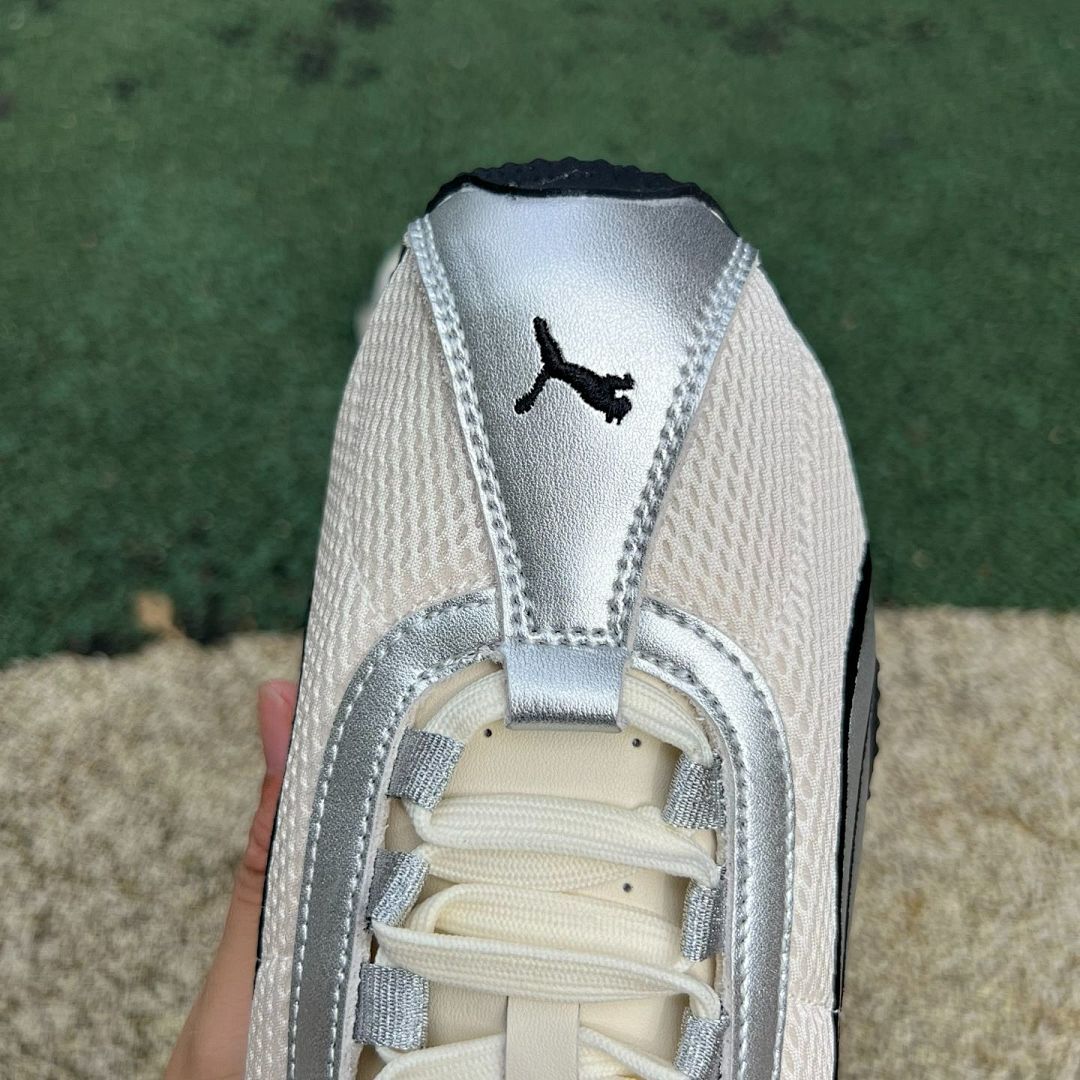 Puma Easy Rider Metallic Silver Cream Trainers - Image 4