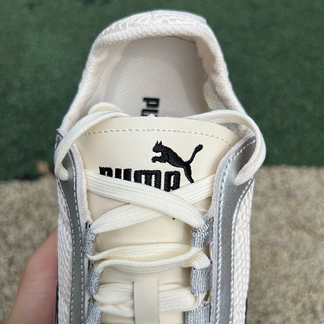 Puma Easy Rider Metallic Silver Cream Trainers - Image 5