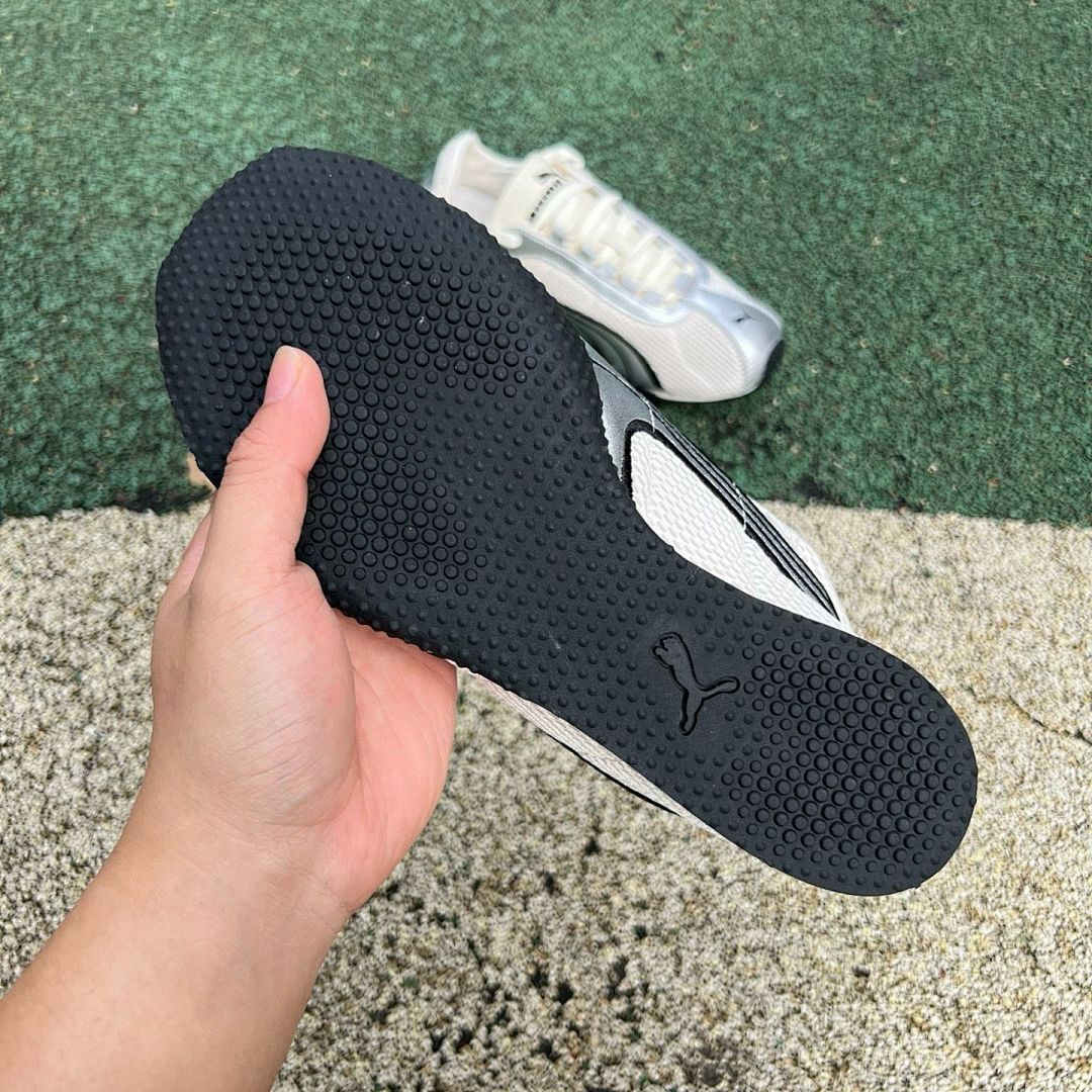 Puma Easy Rider Metallic Silver Cream Trainers - Image 6