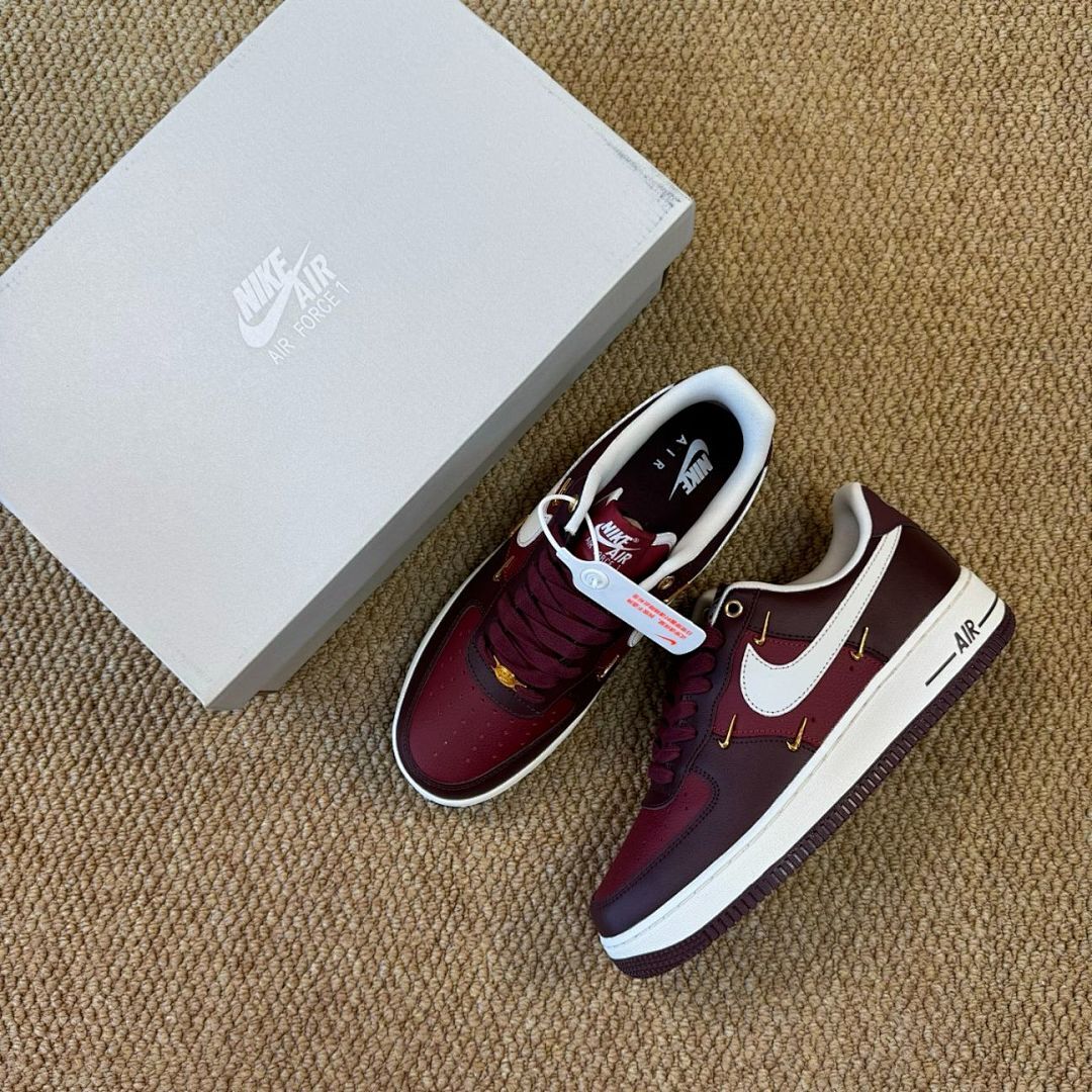 Nike Air Force 1 Low '07 'Dark Beetroot Metallic Gold' DV1234-600 - Image 2