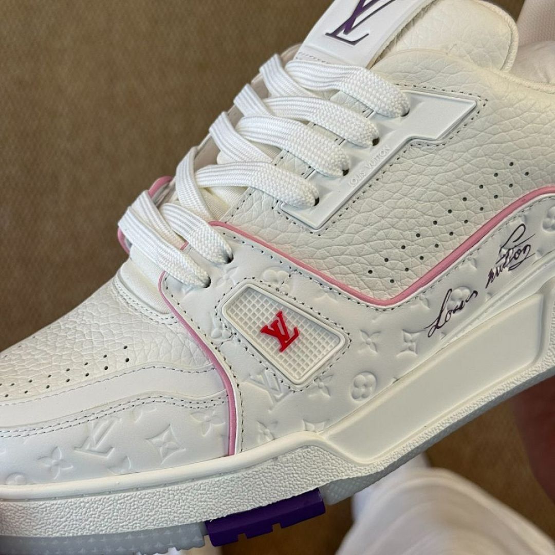 LV Trainer Sneaker White and Pink 1A9T4J - Image 4