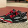 Air Jordan 4 Retro Black Lucid Green University Red