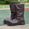 Balenciaga Leather Biker Boots 10 AV George V Paris Address Dark Brown