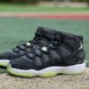 Air Jordan 11 Retro Black Green Glow Cracked Patent