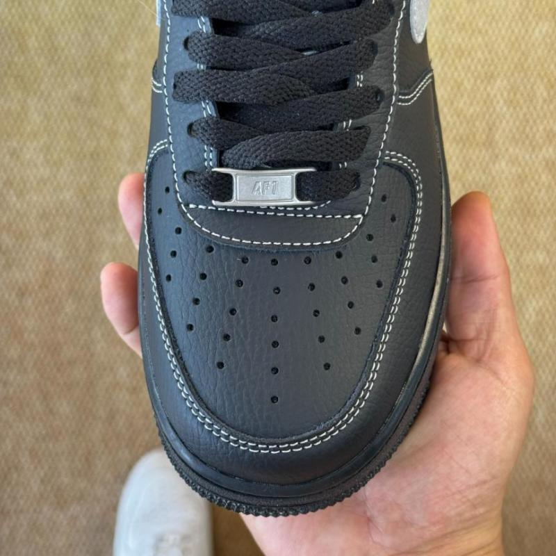 Nike Air Force 1 '07 LV8 "Contrast Stitch" Black/Grey Fog/White CT2302-002 - Image 4