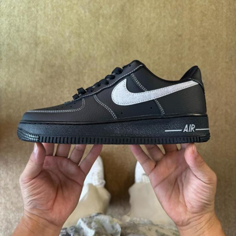 Nike Air Force 1 '07 LV8 "Contrast Stitch" Black/Grey Fog/White CT2302-002 - Image 10