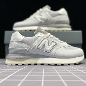 New Balance 574 Legacy Light Grey White Cream Suede Mesh ENCAP Lifestyle Sneakers