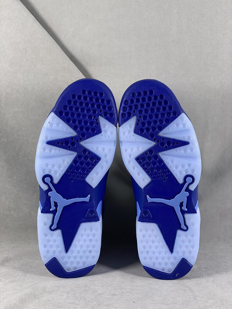 Air Jordan 6 Retro Royal Blue Suede '57' Omega Psi Phi PE Men's Basketball Shoes - Image 4