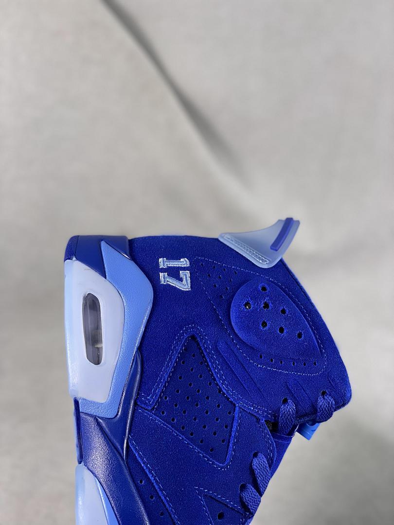 Air Jordan 6 Retro Royal Blue Suede '57' Omega Psi Phi PE Men's Basketball Shoes - Image 6