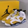 Nike Air Jordan 6 Retro "Yellow Ochre" White Black CT8529-107 Men's Sneakers