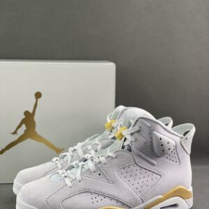 Air Jordan 6 Retro White Metallic Gold CT8529-170 Light Grey Suede Basketball Sneakers