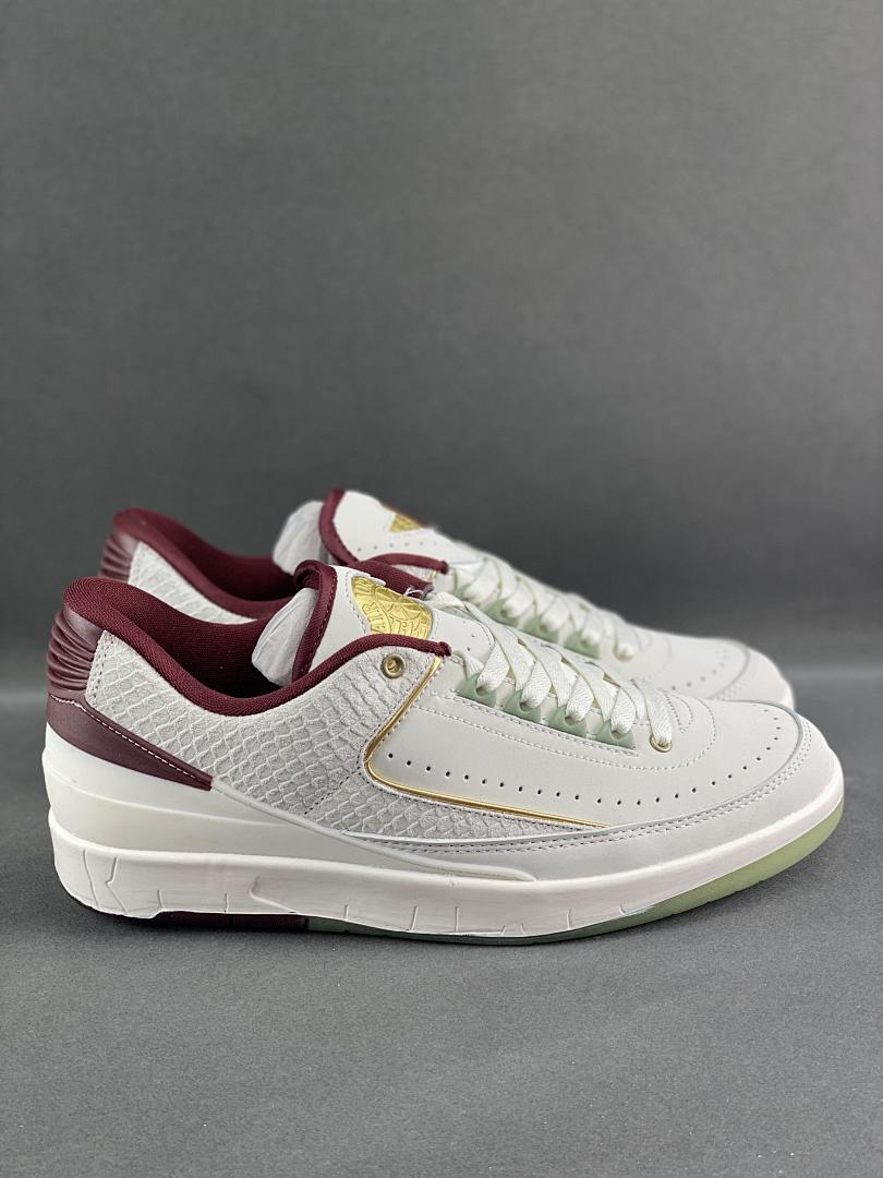 Nike Air Jordan 2 Retro Low "Responsibility" DR9602-102 Sail Burgundy Gold Green Sole Men's Sneakers - Image 10