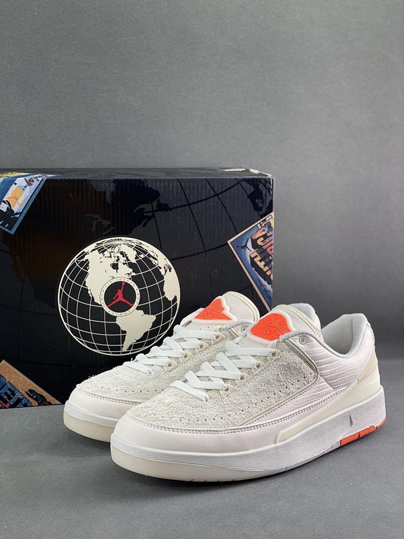 Air Jordan 2 Retro Low Craft Sail Safety Orange DX4401-118 Men's Sneakers - Image 2