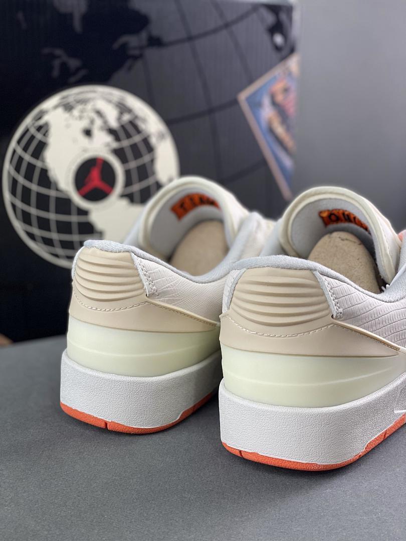 Air Jordan 2 Retro Low Craft Sail Safety Orange DX4401-118 Men's Sneakers - Image 3