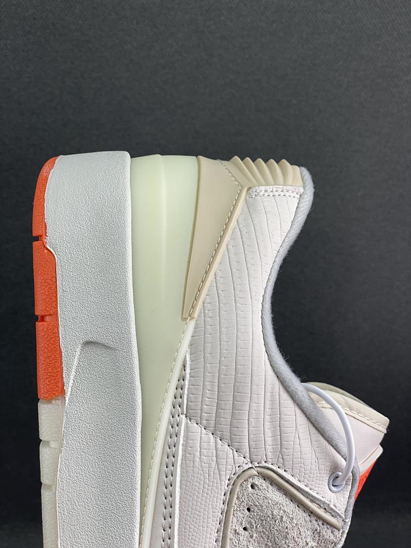 Air Jordan 2 Retro Low Craft Sail Safety Orange DX4401-118 Men's Sneakers - Image 7