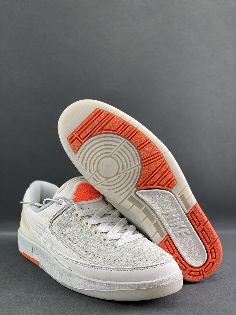 Air Jordan 2 Retro Low Craft Sail Safety Orange DX4401-118 Men's Sneakers - Image 8