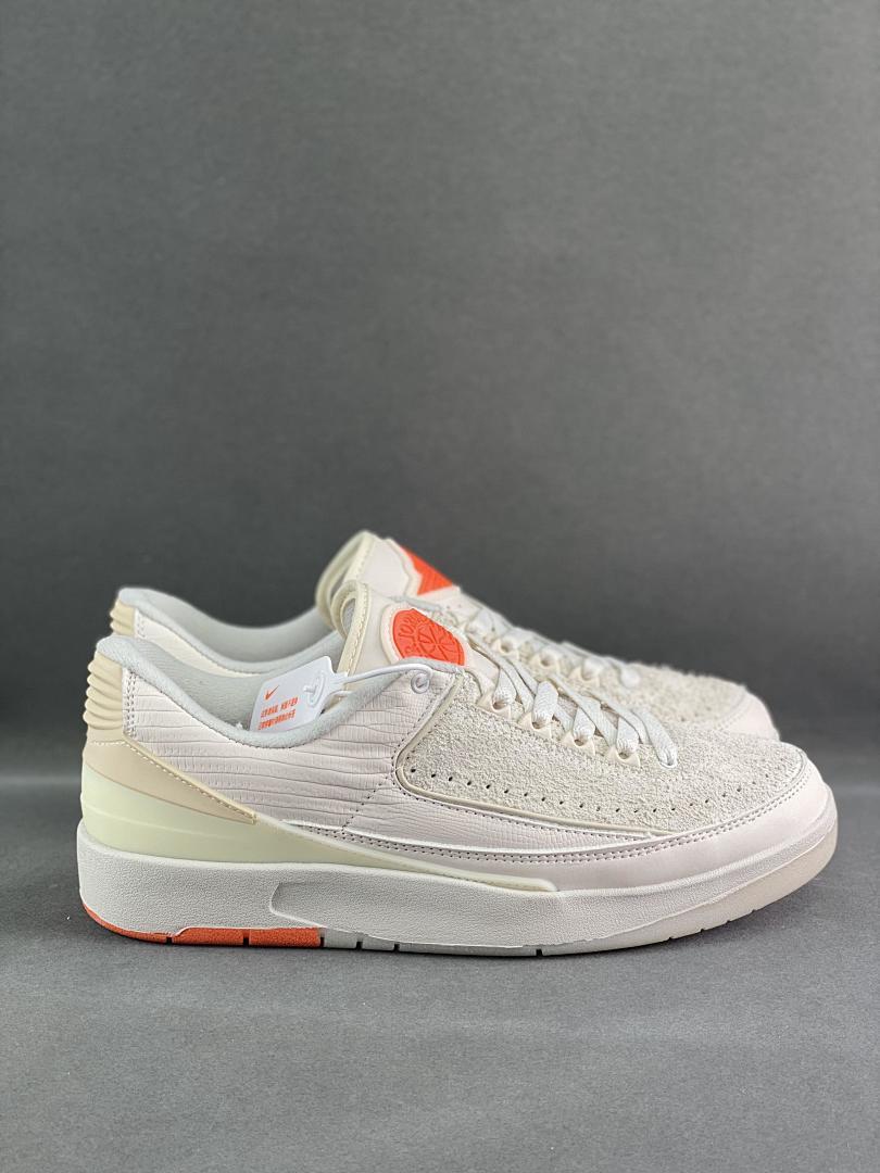 Air Jordan 2 Retro Low Craft Sail Safety Orange DX4401-118 Men's Sneakers - Image 10