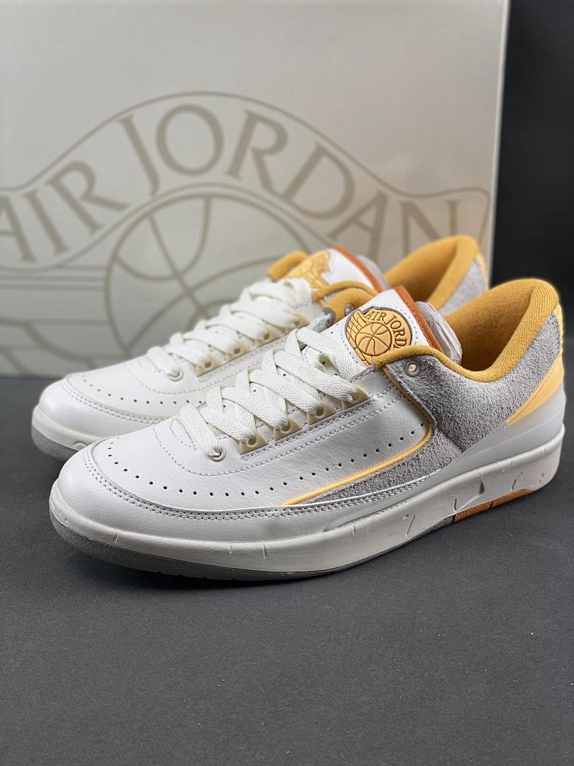 Nike Air Jordan 2 Low Cement Grey DR8884-100 White Grey Sail Gold Men's Sneakers - Image 2