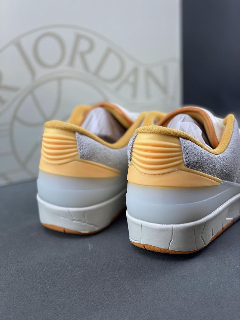 Nike Air Jordan 2 Low Cement Grey DR8884-100 White Grey Sail Gold Men's Sneakers - Image 3