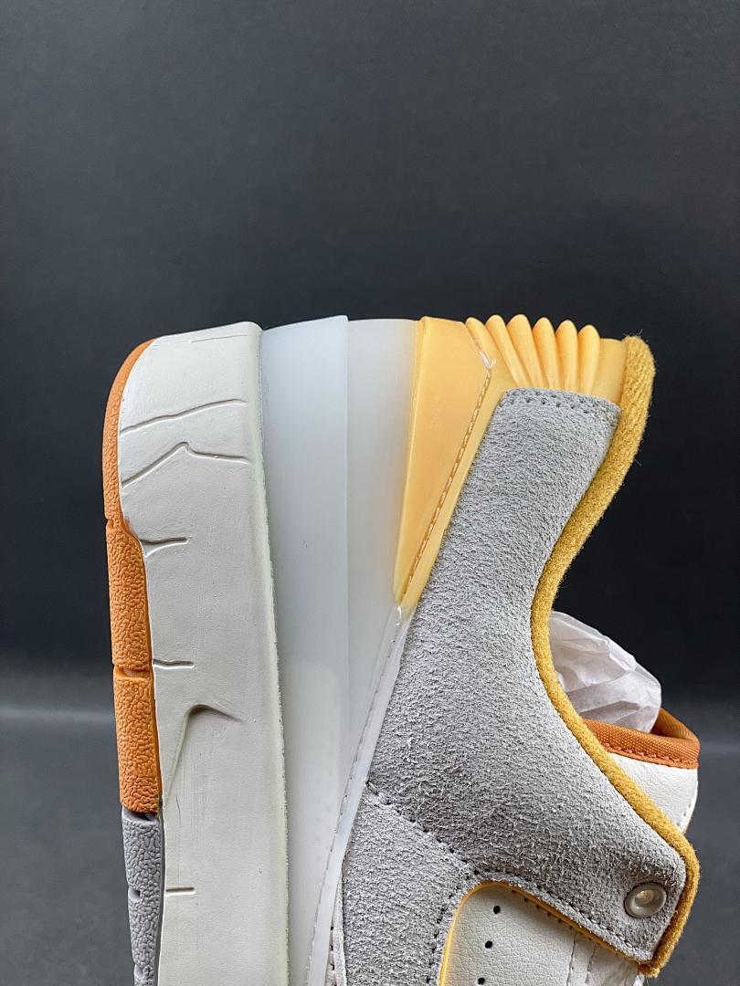 Nike Air Jordan 2 Low Cement Grey DR8884-100 White Grey Sail Gold Men's Sneakers - Image 7