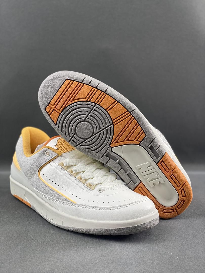 Nike Air Jordan 2 Low Cement Grey DR8884-100 White Grey Sail Gold Men's Sneakers - Image 8