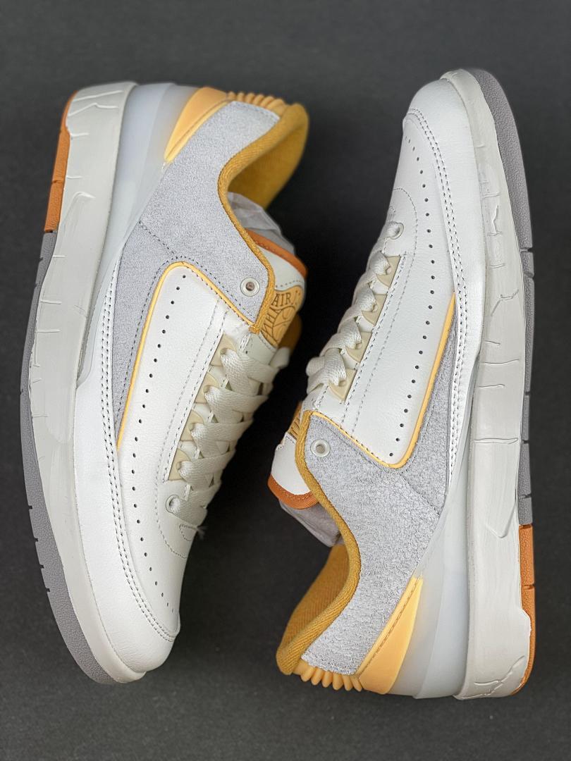 Nike Air Jordan 2 Low Cement Grey DR8884-100 White Grey Sail Gold Men's Sneakers - Image 9