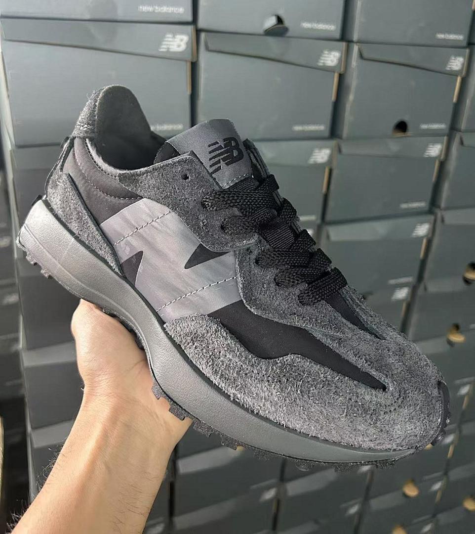 New Balance 327 Castlerock Black Shaggy Suede Lifestyle Sneakers MS327LAB - Image 2