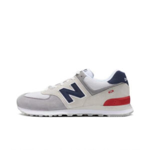 New Balance 574 Lifestyle Sneakers ML574EVG - Castlerock Grey with Navy Blue and Team Red