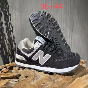New Balance 574 ML574EVG Black Grey Classic Suede Mesh Lifestyle Sneakers