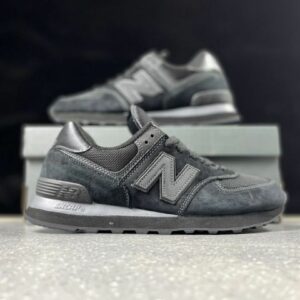 New Balance 574 Classic Lifestyle Sneakers Dark Grey Suede Mesh Men's Women's Shoes ML574EGG