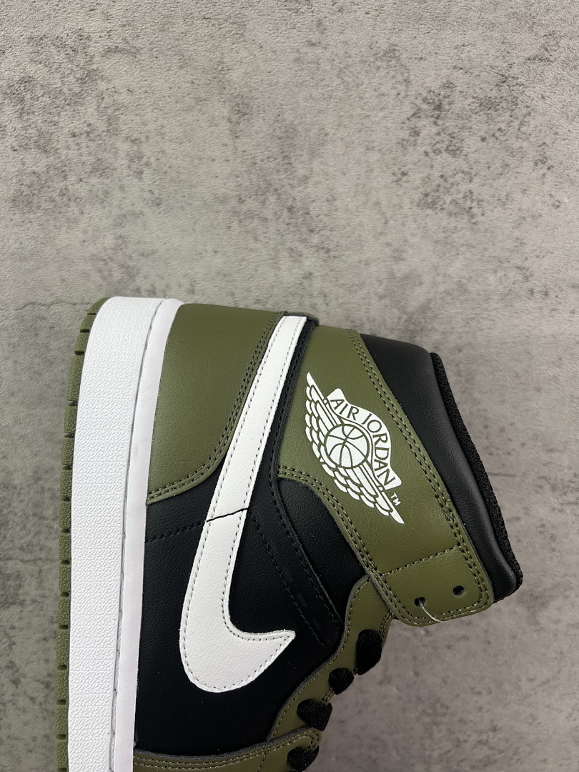 Nike Air Jordan 1 Mid Dark Olive Black White 554724-002 - Image 7