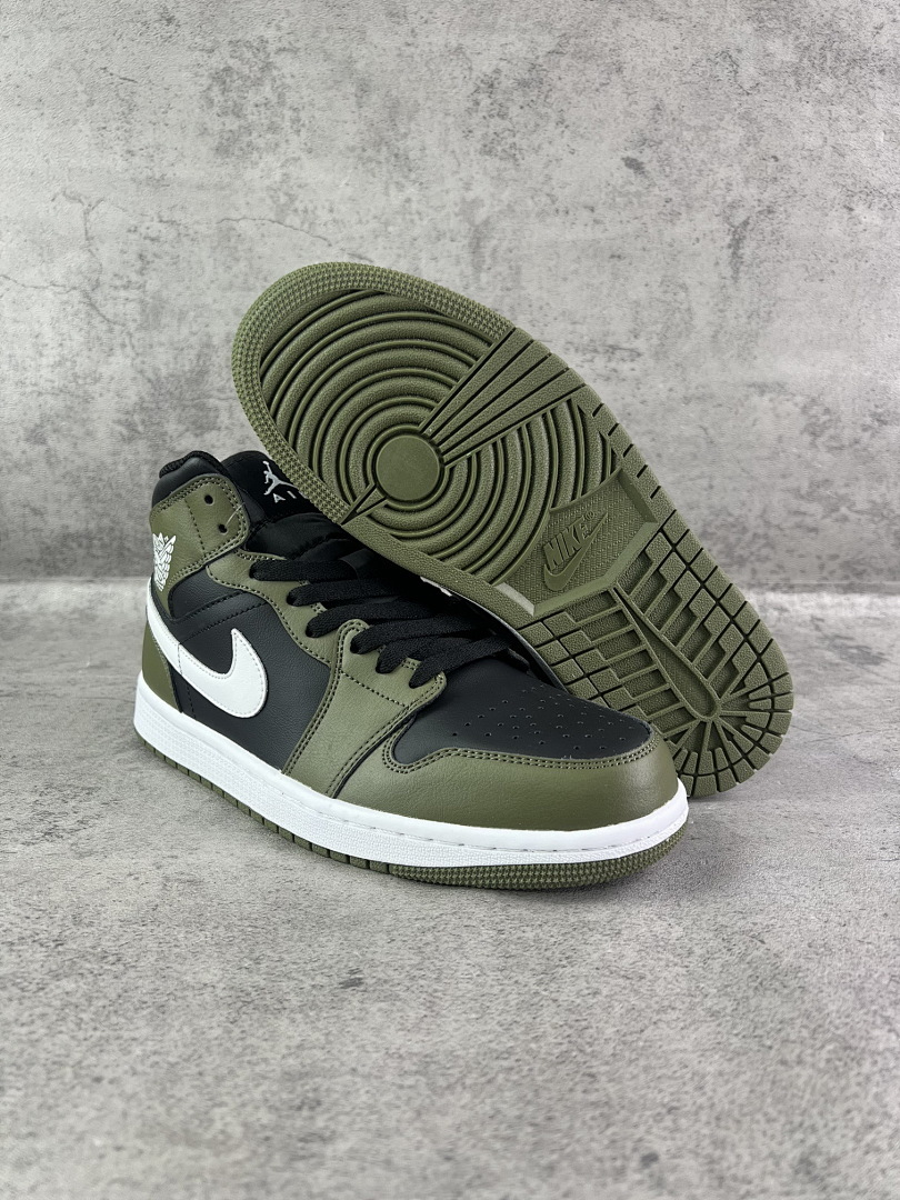 Nike Air Jordan 1 Mid Dark Olive Black White 554724-002 - Image 8