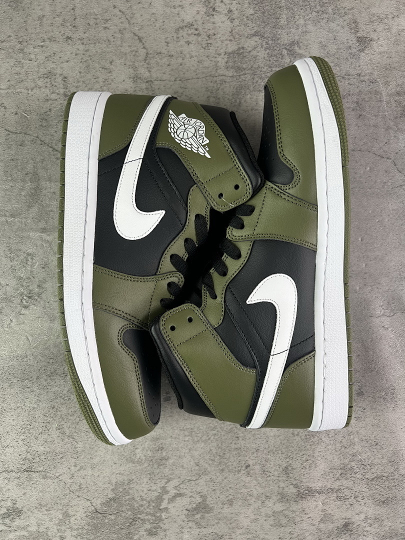 Nike Air Jordan 1 Mid Dark Olive Black White 554724-002 - Image 9