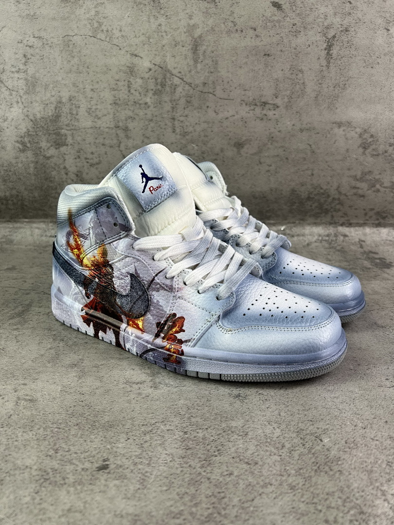 Air Jordan 1 Mid 'Black Myth: Wukong' Custom Sneakers - Fiery Monkey King Graphic Edition - Image 10