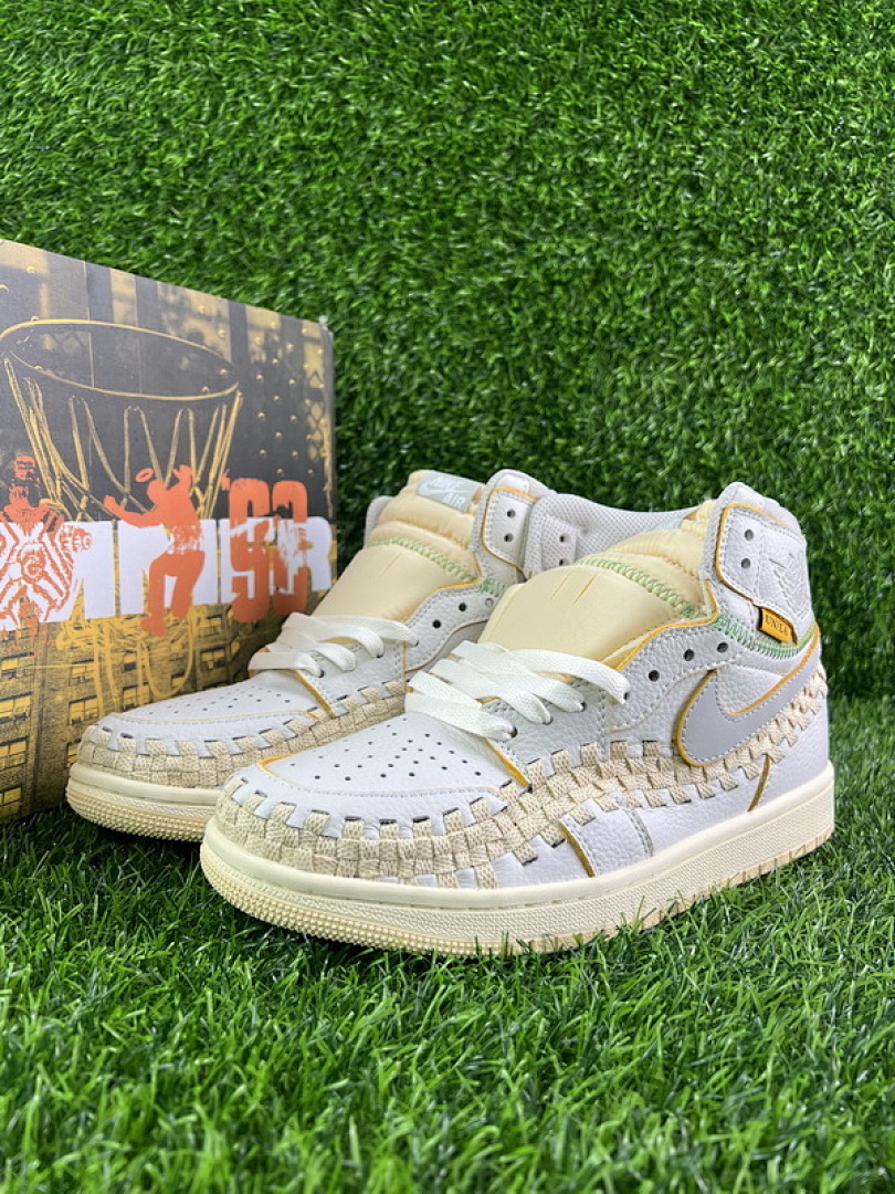 Union LA x Air Jordan 1 High OG Woven Sail Wolf Grey Sneakers FD2565-100