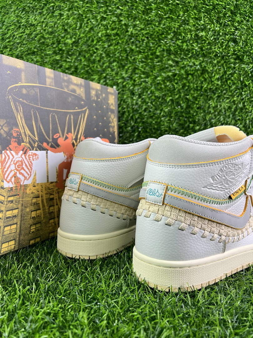 Union LA x Air Jordan 1 High OG Woven Sail Wolf Grey Sneakers FD2565-100 - Image 3